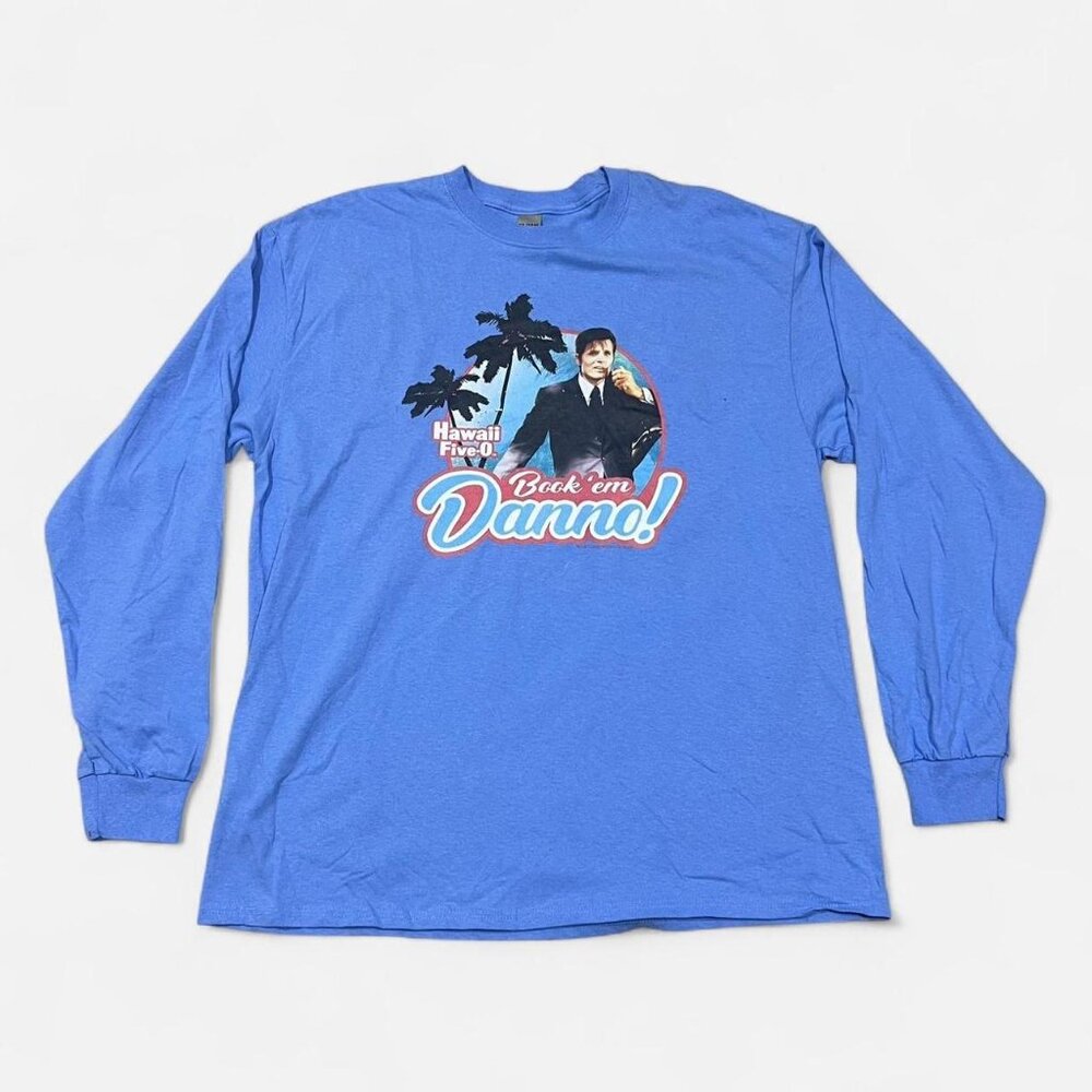 Blue Hawaii Five O Long Sleeve Graphic Tee, Size XL